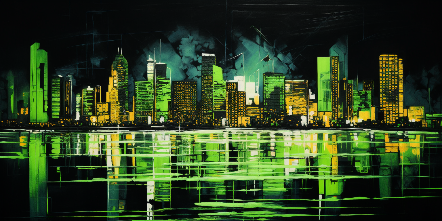 Skyline black sky picasso